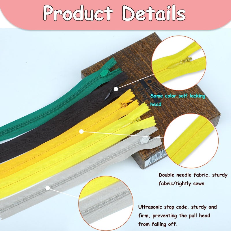 YAKA 60pcs Nylon Invisible Zippers Tailor Sewing Tools Garment Accessories 9 inch Invisible Zippers 20 Color - Image 4